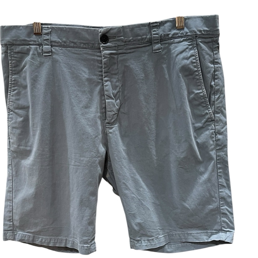 NN07 No Nationality Crown Flat Front Chino Shorts SZ 36 Grey Blue